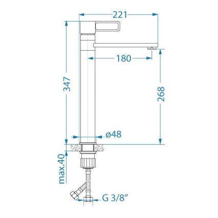 ALVEUS 1150752 - Vaskkran MAYA 34,7 cm skinande krom