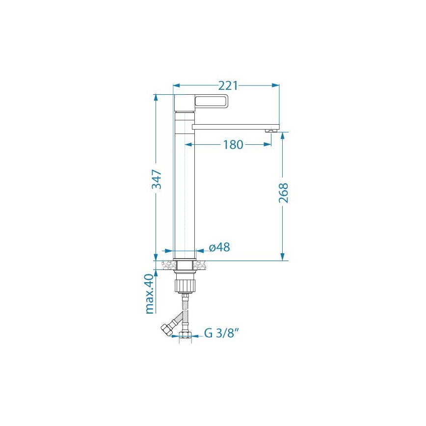 ALVEUS 1150752 - Vaskkran MAYA 34,7 cm skinande krom