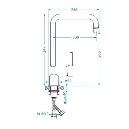 ALVEUS 1150925 - Vaskkran STELLA 34,7 cm svart