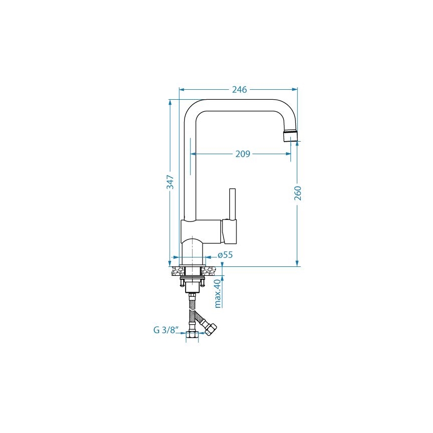 ALVEUS 1150925 - Vaskkran STELLA 34,7 cm svart