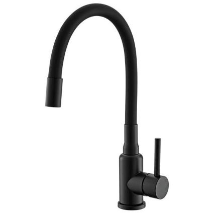 ALVEUS SETA23230 - Köksdisk CADIT 59x50 cm + kökskran med flexibelt munstycke MINTAS 34 cm granit/matt svart