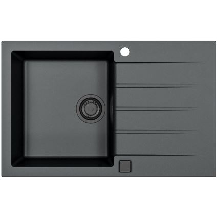 ALVEUS SETA23231 - Köksdisk CADIT 79x50 cm + MINTAS blandare med flexibel kran 34 cm granit/matt svart