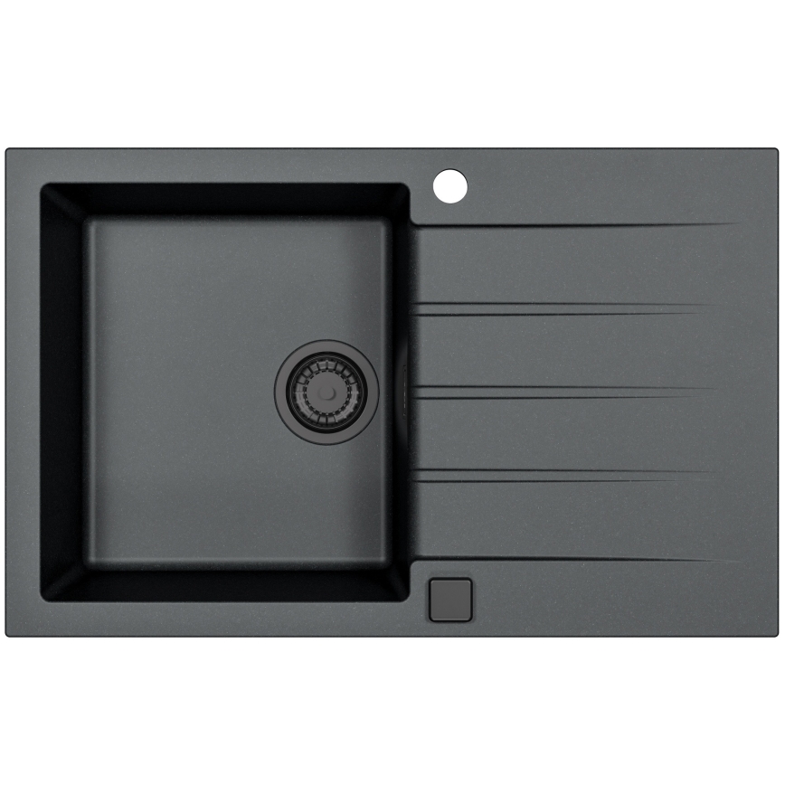 ALVEUS SETA23231 - Köksdisk CADIT 79x50 cm + MINTAS blandare med flexibel kran 34 cm granit/matt svart