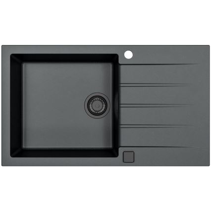 ALVEUS SETA23232 - Kökspentry CADIT 86x50 cm + blandare med flexibel utsvängning MINTAS 34 cm granit/matt svart