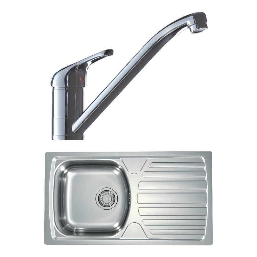 ALVEUS SETA259 - Diskho BASIC 78x43,5 cm + köksblandare RIVIERA 14,8 cm satin/blank krom