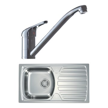 ALVEUS SETA259 - Kuchyňský dřez BASIC 78x43,5 cm + dřezová baterie RIVIERA 14,8 cm satin/lesklý chrom