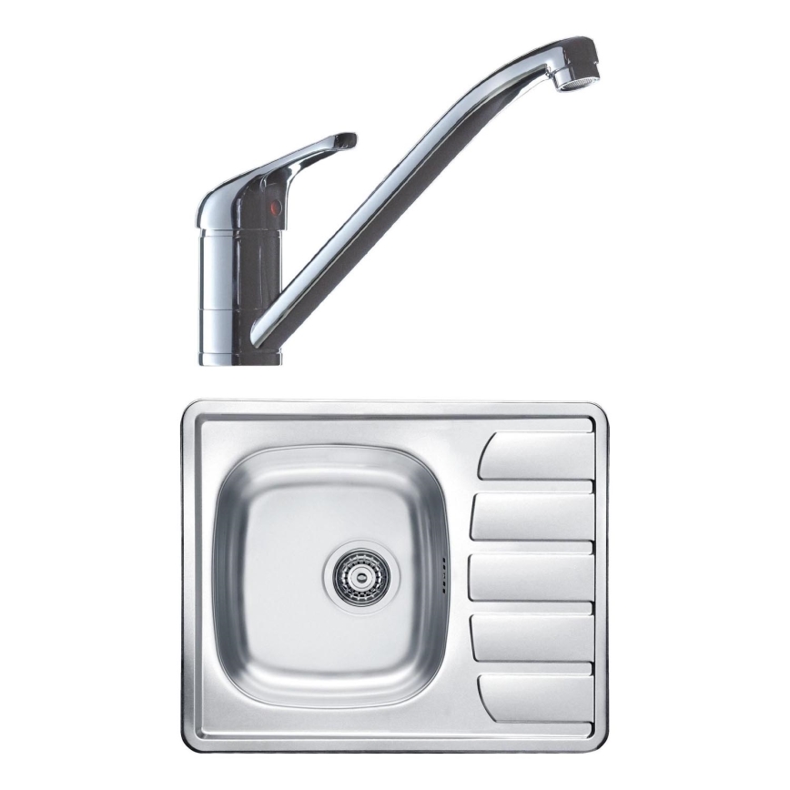 ALVEUS SETA265 - Kökho sinks ZOOM 61,5x50 cm + kran RIVIERA 14,8 cm satin/blank krom