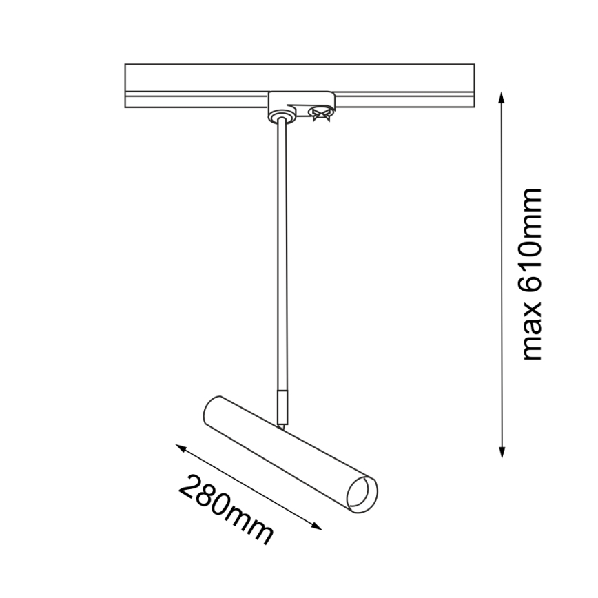Amplex - Pendelkrona För skensystem 1xGU10-MR11/15W/230V svart/mässing