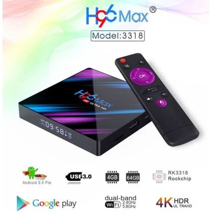 Android TV box SMART 4GB RAM 4K Wi-Fi + fjärrkontroll