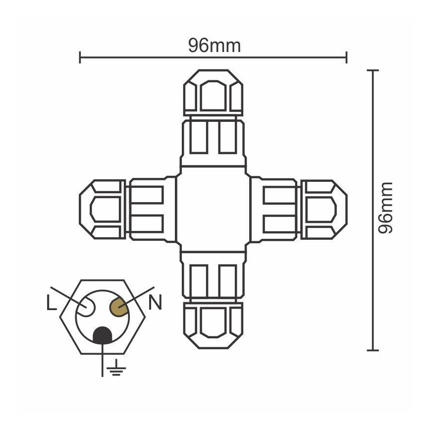 Anslutningskontakt C20A/WP/3x1,5/4