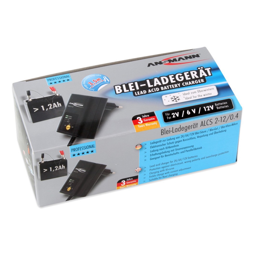 Ansmann 11496 - ALCS 2-12/0,4 - Batteriladdare 2-12V/1,2-40Ah