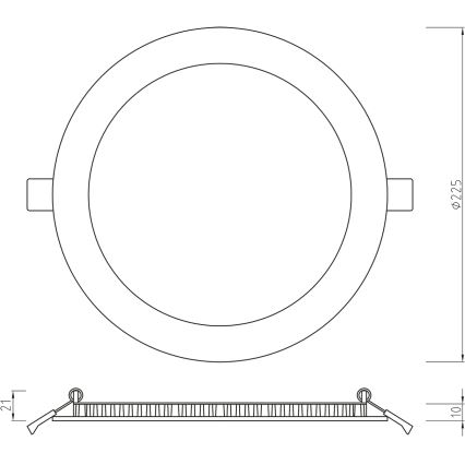 APLED - Infälld LED badrumsbelysning PREMIUM RONDO LED/10W/230V IP54 225 mm