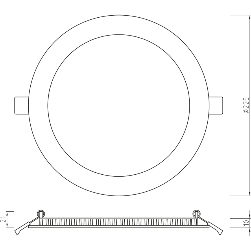 APLED - Infälld LED badrumsbelysning PREMIUM RONDO LED/10W/230V IP54 225 mm