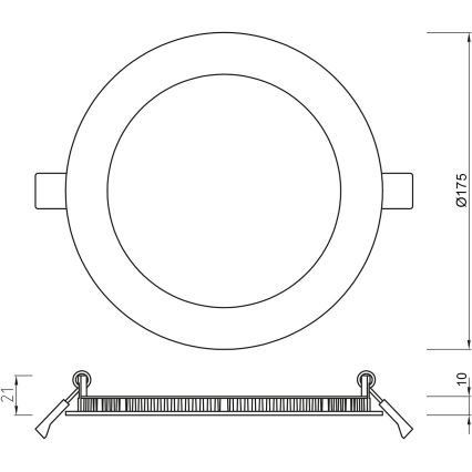 APLED - Infälld LED badrumsbelysning RONDO LED/12W/230V IP54 175 mm