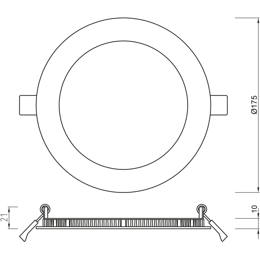 APLED - Infälld LED badrumsbelysning RONDO LED/12W/230V IP54 175 mm