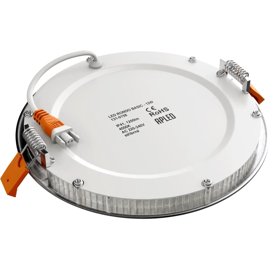 APLED - Infälld LED badrumsbelysning RONDO LED/12W/230V IP40 diameter 17 cm matt krom