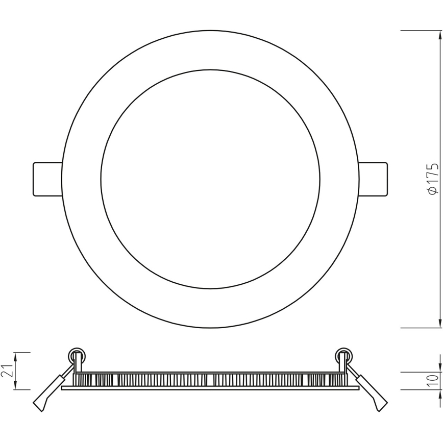 APLED - Infälld LED badrumsbelysning RONDO LED/12W/230V IP54 175 mm