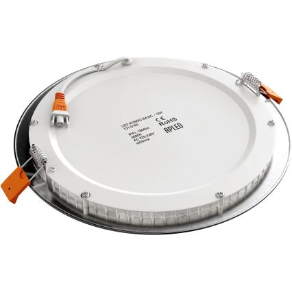 APLED - Infälld LED badrumsbelysning RONDO LED/18W/230V IP40 diameter 22,5 cm matt krom