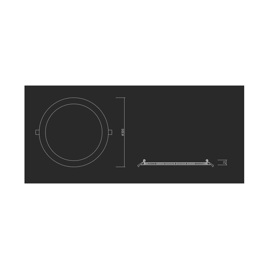 APLED - Infälld LED badrumsbelysning RONDO LED/24W/230V IP40 diameter 30 cm matt krom