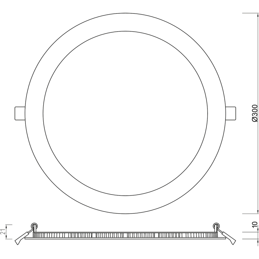 APLED - Infälld LED badrumsbelysning RONDO LED/24W/230V IP41 300 mm