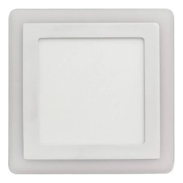 APLED - Infälld LED badrumsbelysning SQUARE DUO LED/4W + LED/12W/230V IP41 3000/4000K 19,5x19,5 cm vit