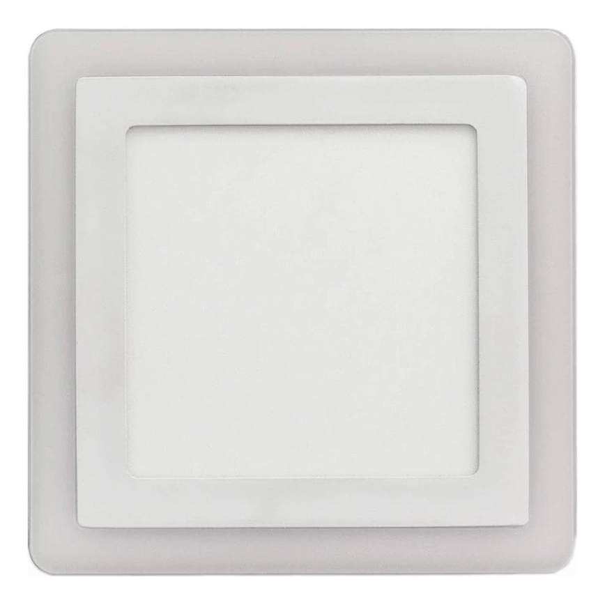 APLED - Infälld LED badrumsbelysning SQUARE DUO LED/4W + LED/12W/230V IP41 3000/4000K 19,5x19,5 cm vit