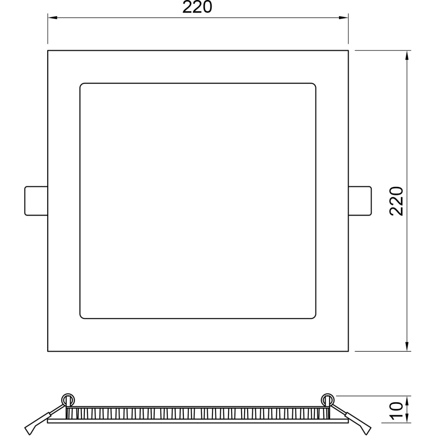 APLED - Infälld LED badrumsbelysning SQUARE LED/18W/230V IP41 220x220 mm