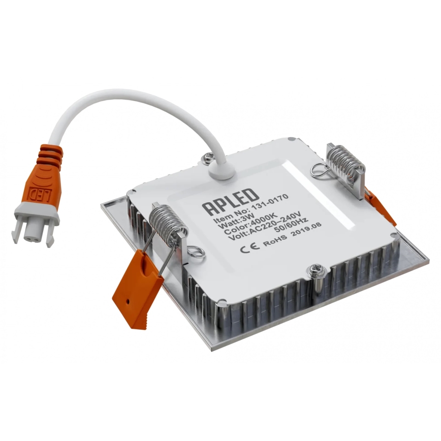 APLED - Infälld LED badrumsbelysning SQUARE LED/3W/230V IP41 85x85 mm
