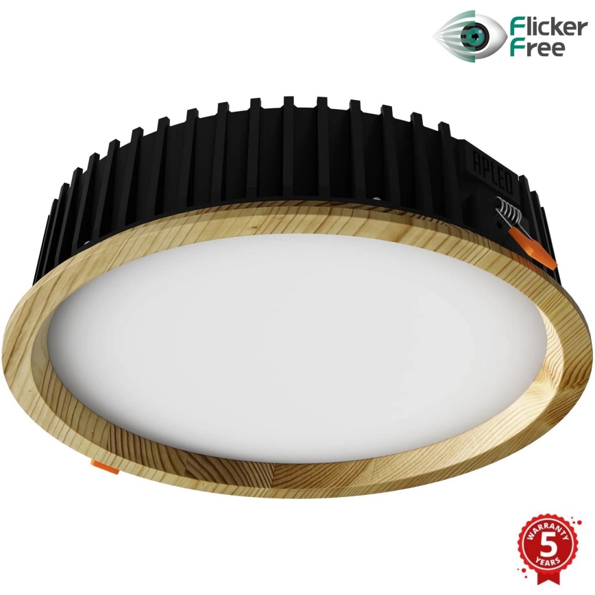 APLED - LED infälld belysning RONDO WOODLINE LED/18W/230V 3000K diameter 26 cm tall massivt trä