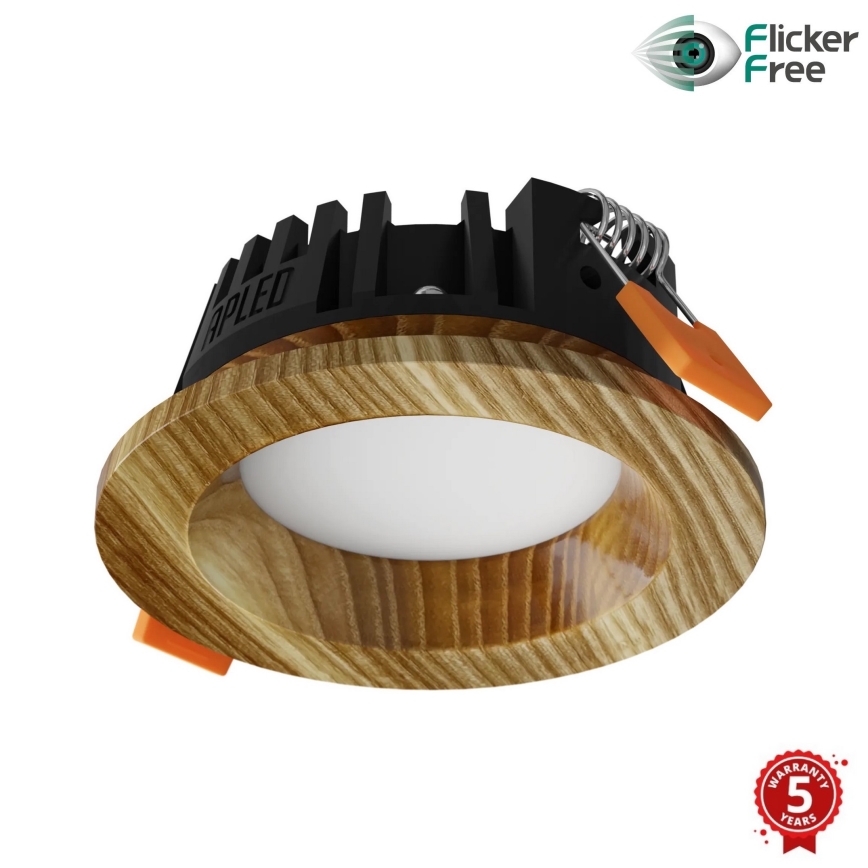 APLED - LED infälld belysning RONDO WOODLINE LED/3W/230V 3000K diameter 9 cm ask massivt trä