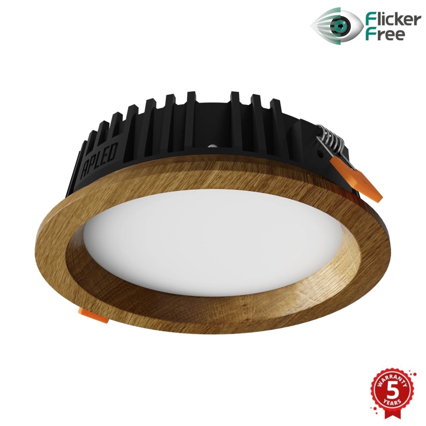 APLED - LED infälld belysning RONDO WOODLINE LED/6W/230V 4000K diameter 15 cm ek massivt trä