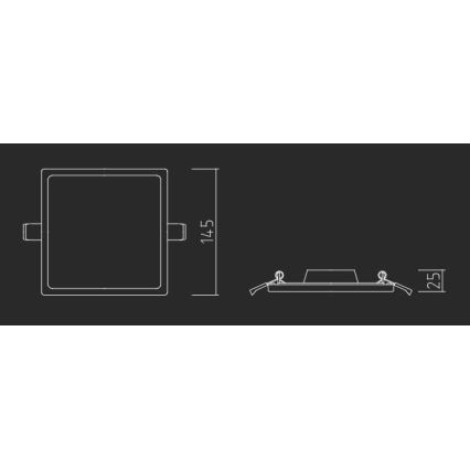 APLED - LED infälld belysning SQUARE SLIM LED/16W/230V 14,5x14,5 cm vit