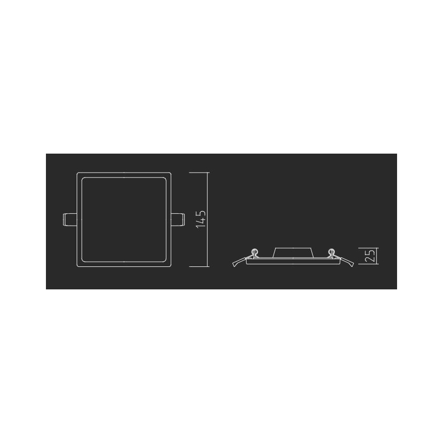 APLED - LED infälld belysning SQUARE SLIM LED/16W/230V 14,5x14,5 cm vit