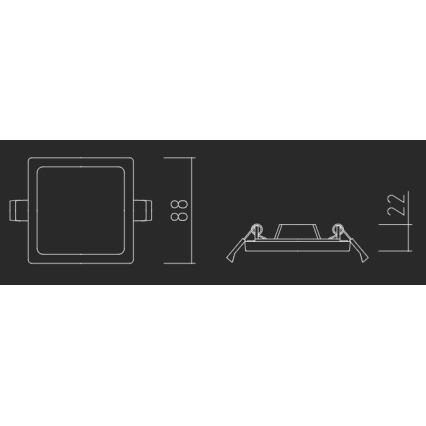 APLED - LED infälld belysning SQUARE SLIM LED/8W/230V 9x9 cm vit