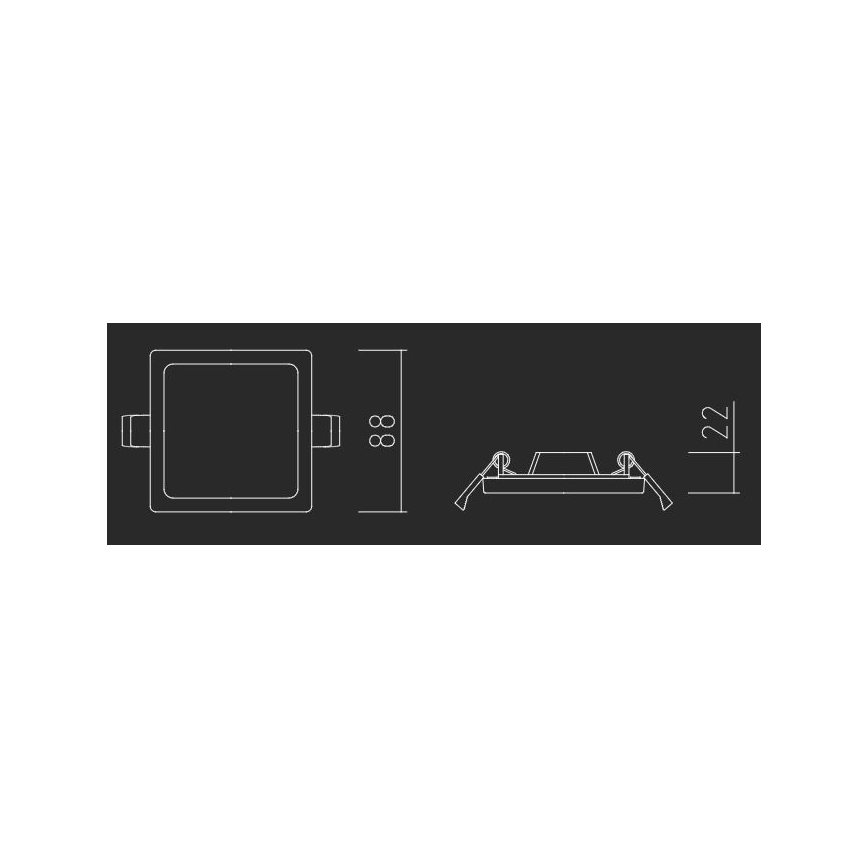 APLED - LED infälld belysning SQUARE SLIM LED/8W/230V 9x9 cm vit