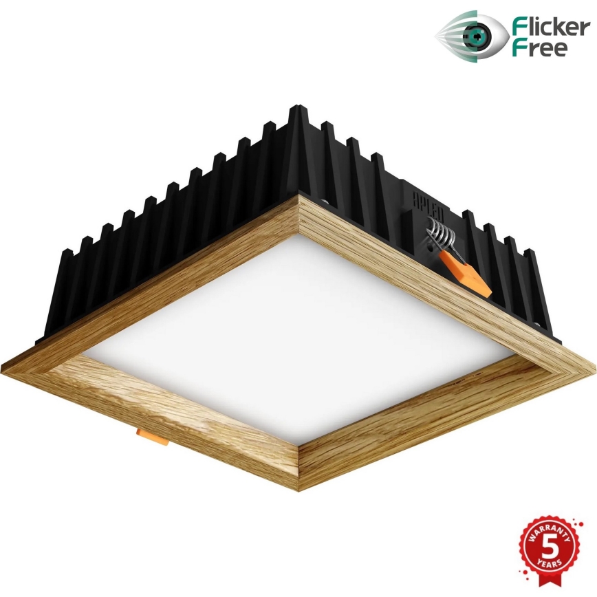 APLED - LED infälld belysning SQUARE WOODLINE LED/12W/230V 3000K 17x17 cm ek massivt trä