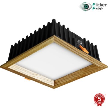 APLED - LED infälld belysning SQUARE WOODLINE LED/12W/230V 4000K 17x17 cm ask massivt trä
