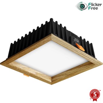 APLED - LED infälld belysning SQUARE WOODLINE LED/12W/230V 4000K 17x17 cm ek massivt trä