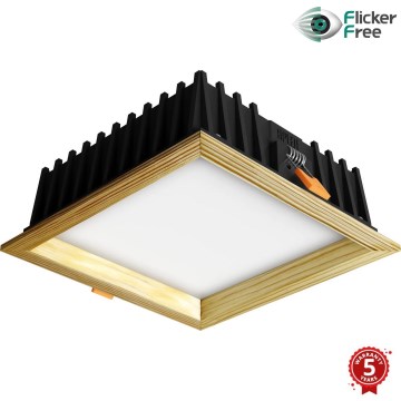 APLED - LED infälld belysning SQUARE WOODLINE LED/12W/230V 4000K 17x17 cm tall massivt trä