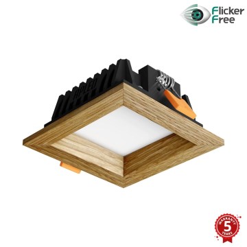 APLED - LED infälld belysning SQUARE WOODLINE LED/3W/230V 3000K 9x9 cm ek massivt trä