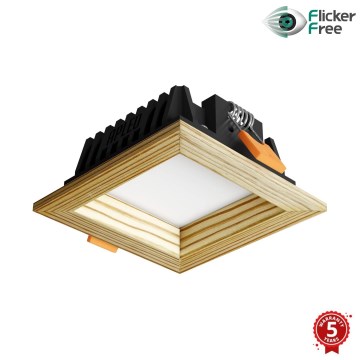 APLED - LED infälld belysning SQUARE WOODLINE LED/3W/230V 3000K 9x9 cm tall massivt trä