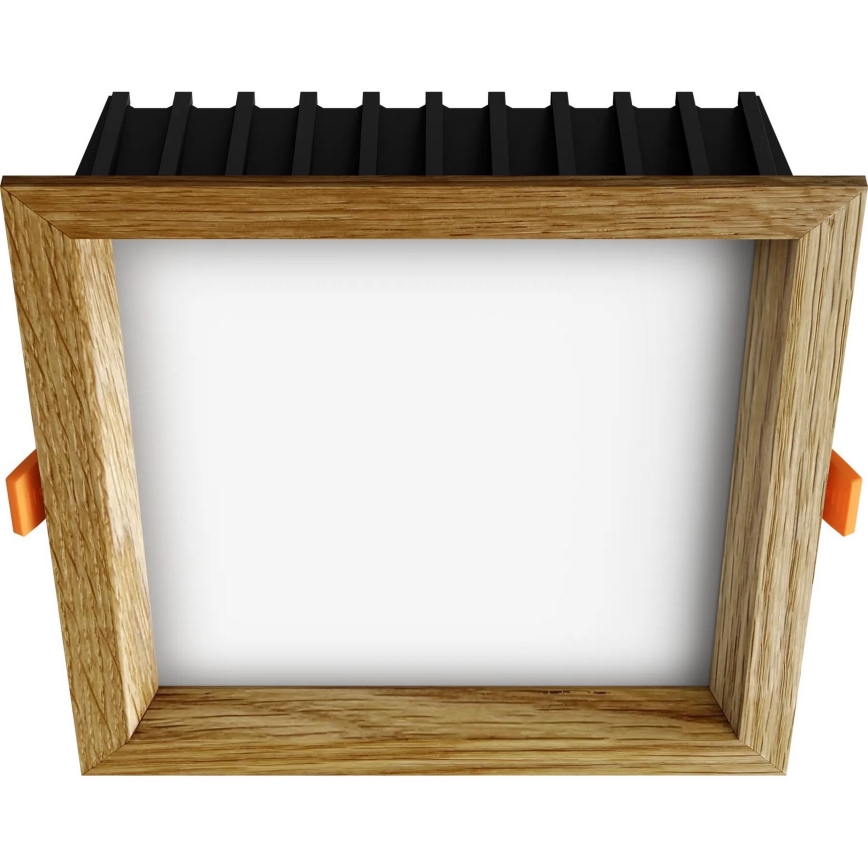 APLED - LED infälld belysning SQUARE WOODLINE LED/12W/230V 4000K 17x17 cm ek massivt trä