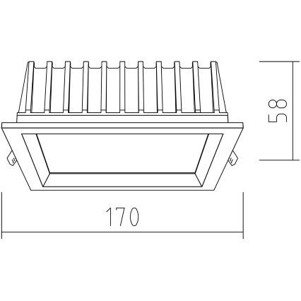 APLED - LED infälld belysning SQUARE WOODLINE LED/12W/230V 4000K 17x17 cm ek massivt trä