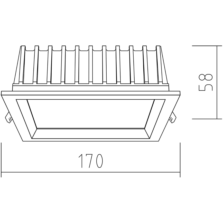 APLED - LED infälld belysning SQUARE WOODLINE LED/12W/230V 4000K 17x17 cm ek massivt trä