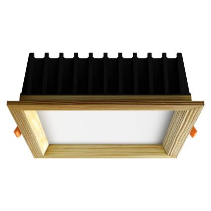 APLED - LED infälld belysning SQUARE WOODLINE LED/12W/230V 4000K 17x17 cm tall massivt trä
