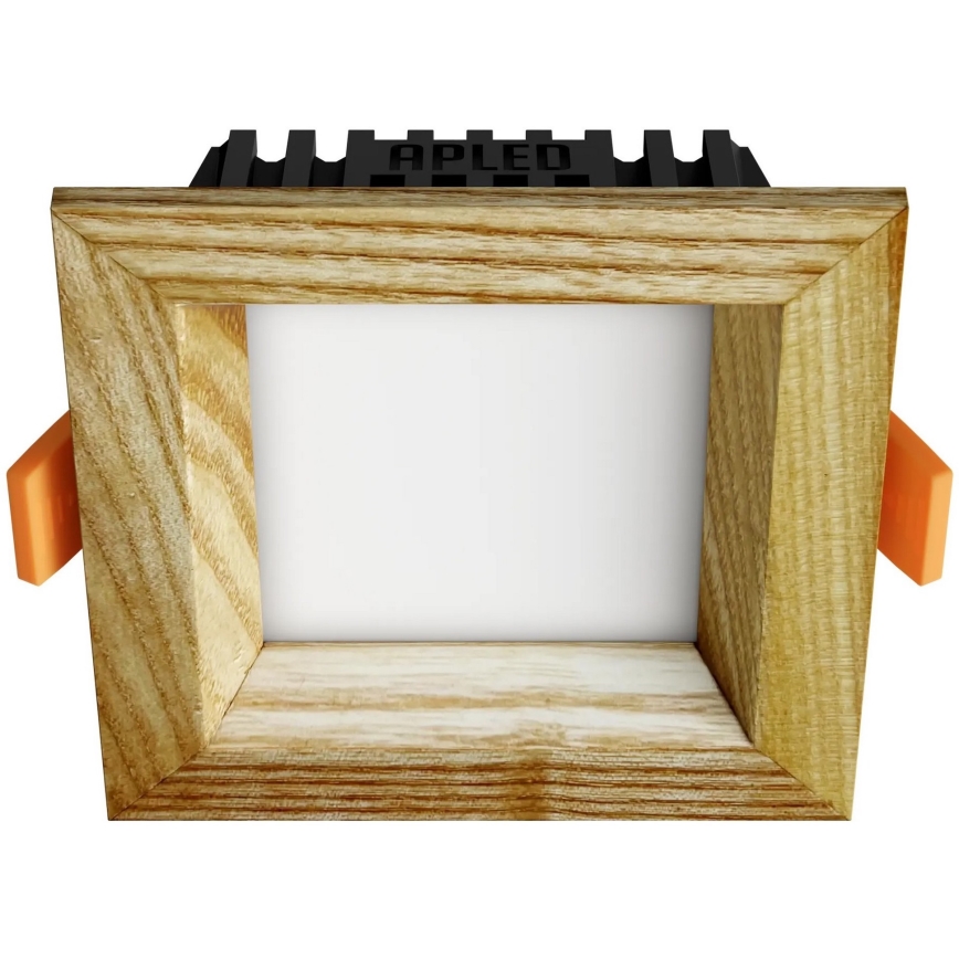 APLED - LED infälld belysning SQUARE WOODLINE LED/3W/230V 3000K 9x9 cm ask massivt trä