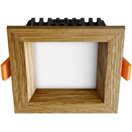 APLED - LED infälld belysning SQUARE WOODLINE LED/3W/230V 3000K 9x9 cm ek massivt trä
