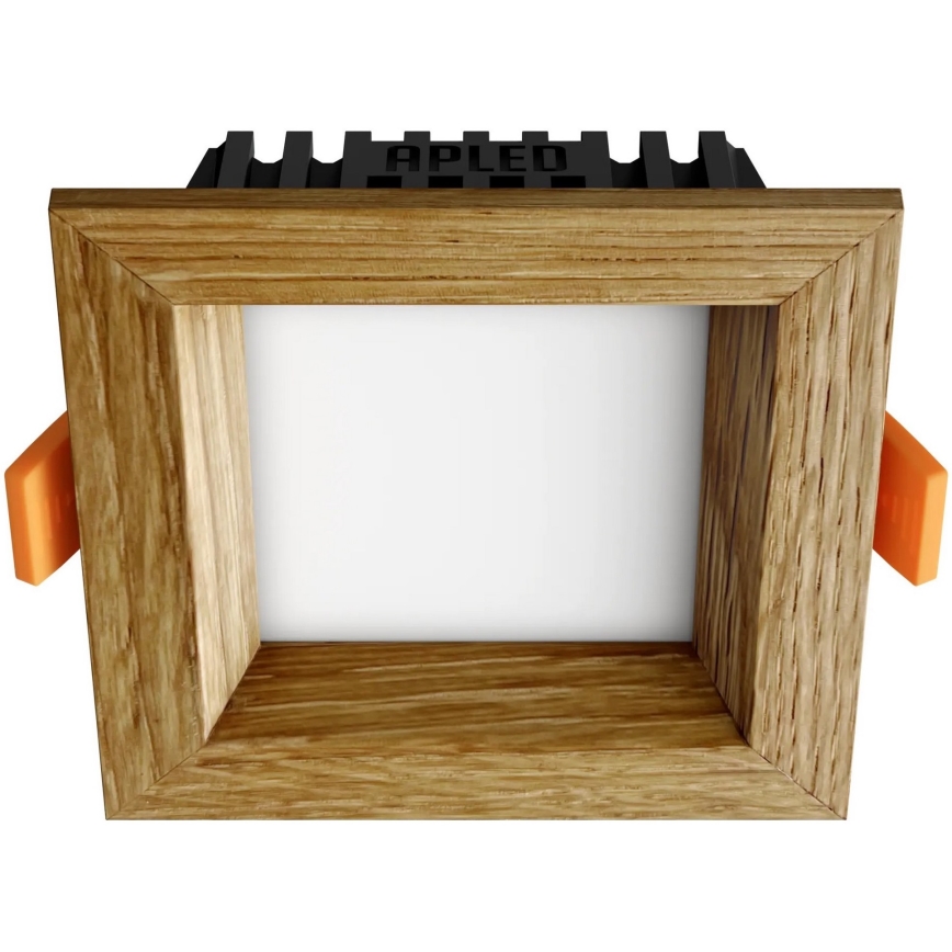 APLED - LED infälld belysning SQUARE WOODLINE LED/3W/230V 3000K 9x9 cm ek massivt trä
