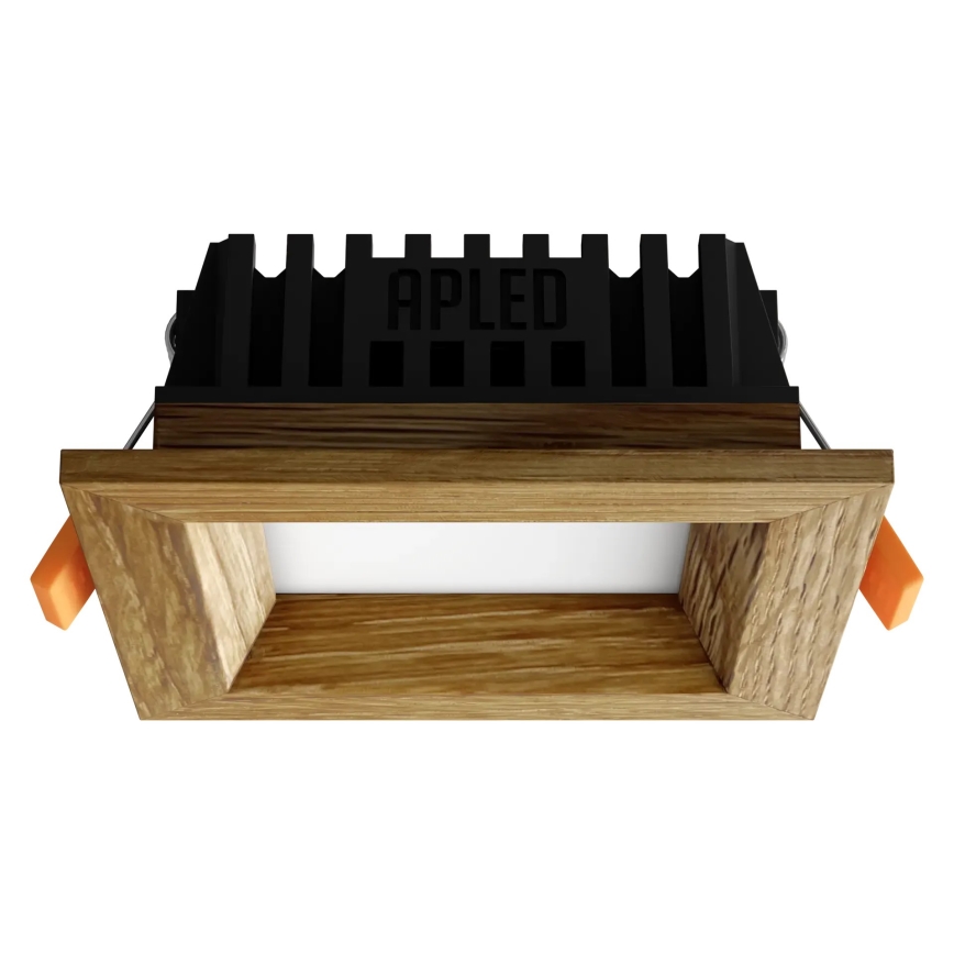 APLED - LED infälld belysning SQUARE WOODLINE LED/3W/230V 3000K 9x9 cm ek massivt trä