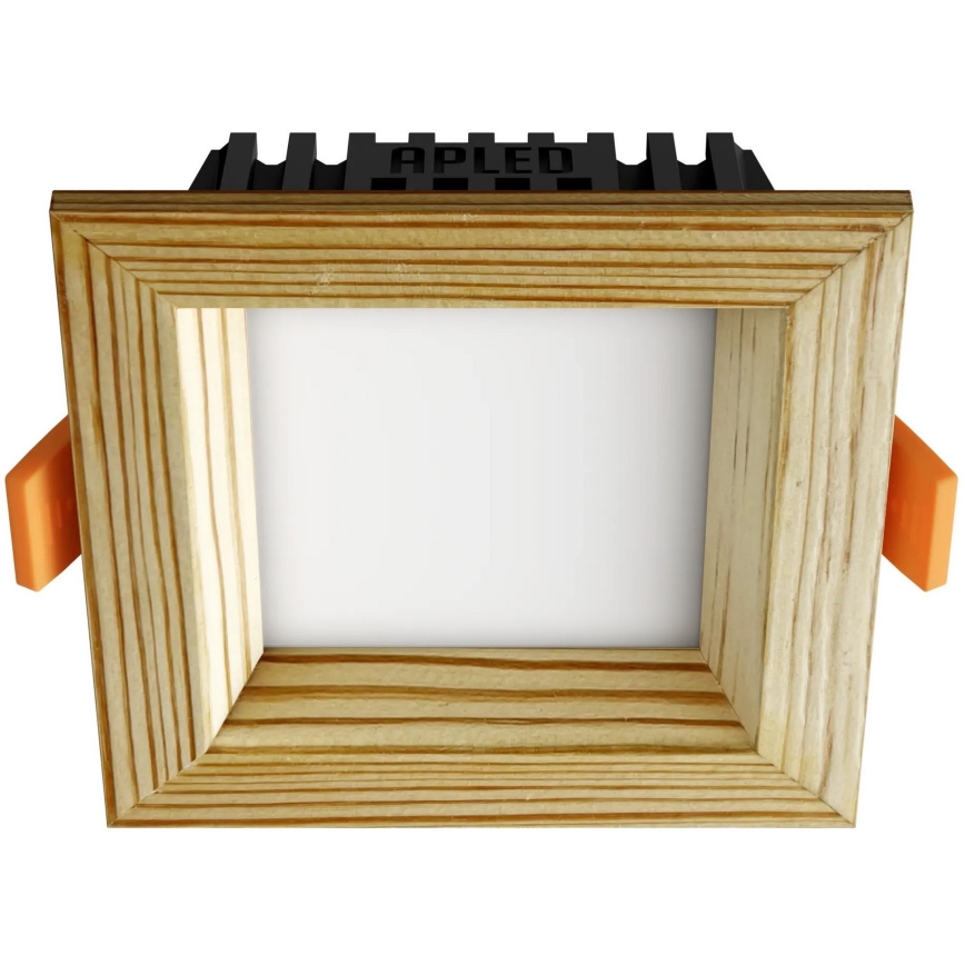 APLED - LED infälld belysning SQUARE WOODLINE LED/3W/230V 3000K 9x9 cm tall massivt trä